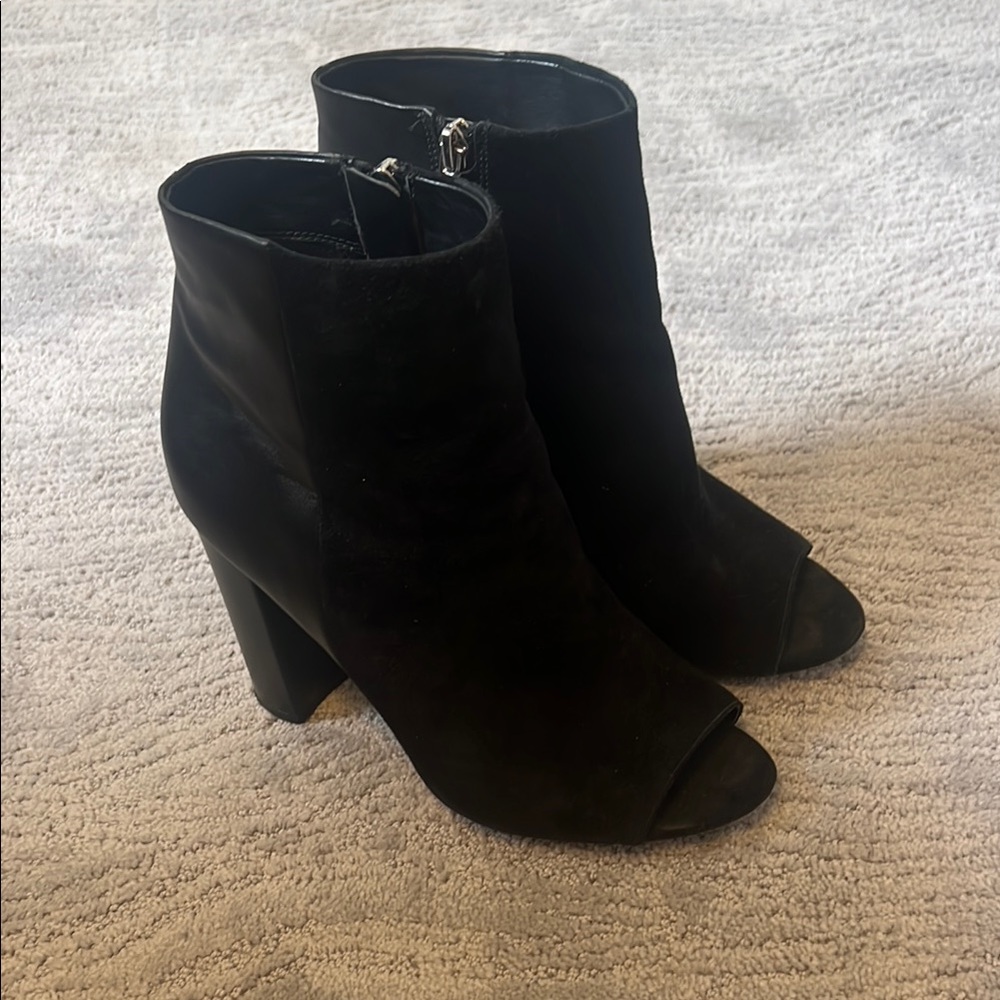 Sam Edelman Black Heeled Boots with Chunky Block Heel